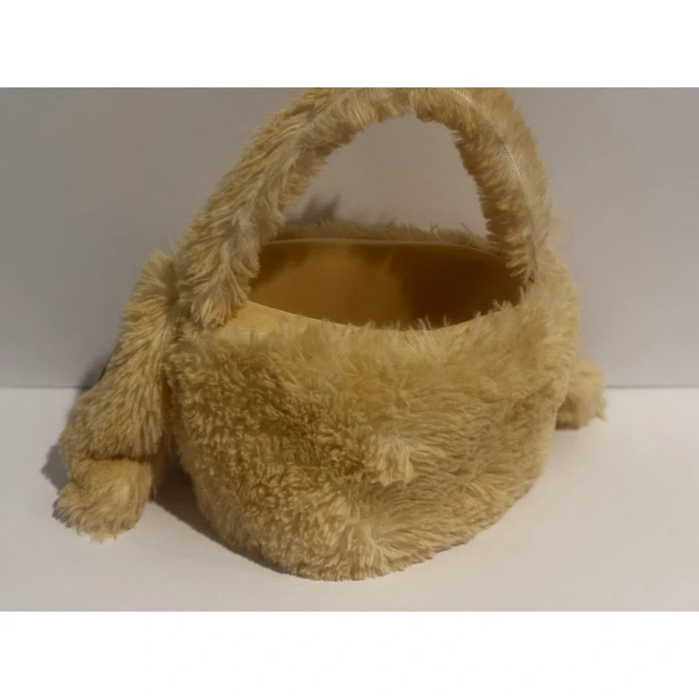 NEW Easter Basket Plush Bunny  Celebrate Rabbit Soft Handle Tan Khaki‎